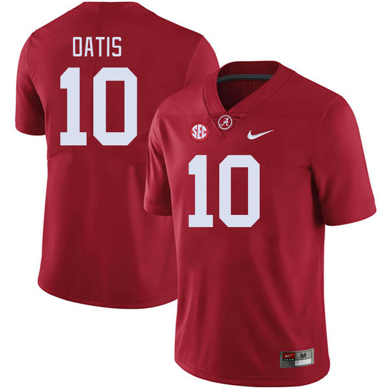 Men #10 Jehiem Oatis Alabama Crimson Tide College Football Jerseys Stitched-Crimson